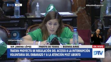 Aborto: Jimena López denunció amenazas por parte de los "varones de la política"