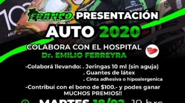 Franco De Benedictis presenta su auto del TN con un evento a beneficio del hospital