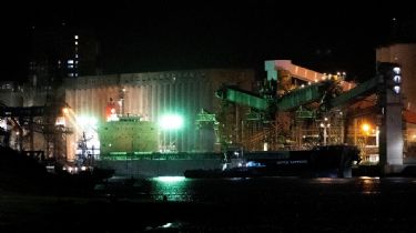 Puerto Quequén batió un doble récord de carga y calado con un solo buque