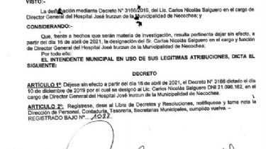 Rojas echó al director del Hospital Irurzun por un caso de violencia de género