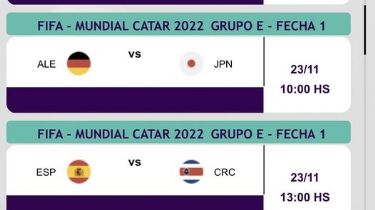 Mundial Qatar 2022: Mirá la agenda de partidos de este miércoles 23-11