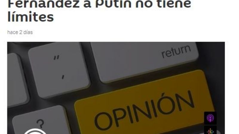 Duro artículo: Medio pro ruso tilda de “traidor” a Alberto Fernández