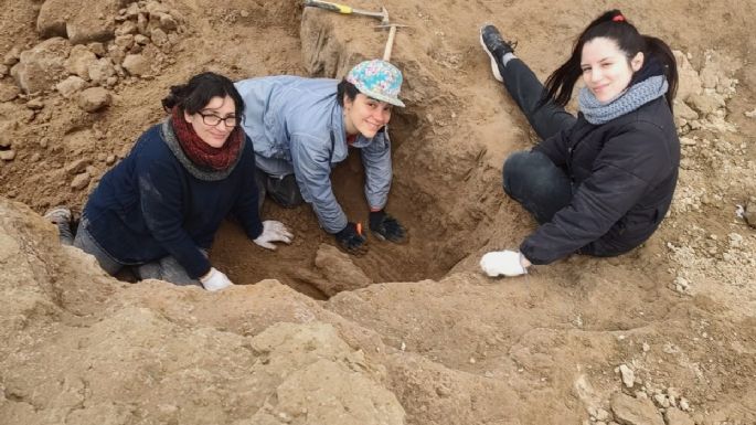 Estudiantes de Miramar hallaron el cráneo de un toxodonte y paleo cuevas en Bahía de los Vientos