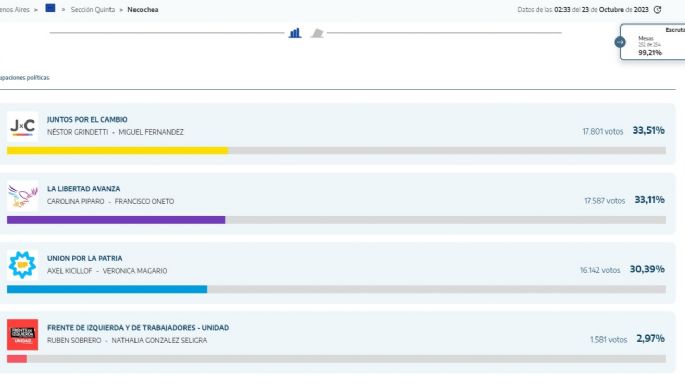 99% de las mesas escrutadas: ¿Quién ganó para cada cargo en Necochea y Quequén?