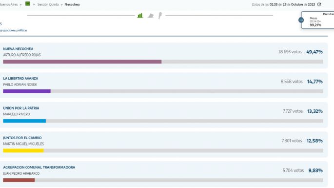 99% de las mesas escrutadas: ¿Quién ganó para cada cargo en Necochea y Quequén?