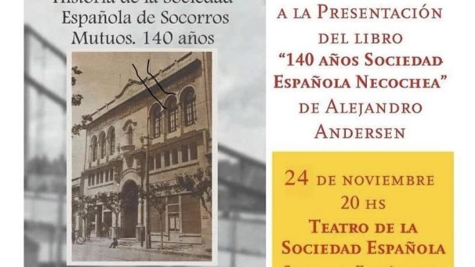 Presentarán el libro "140 Años Sociedad Española": Un viaje por la historia de Necochea