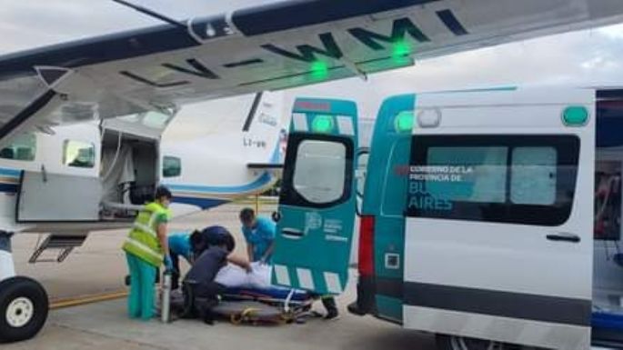 Espectacular traslado de un paciente del Hospital Dr. Emilio Ferreyra en avión sanitario