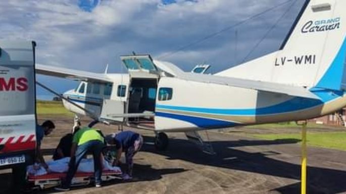 Espectacular traslado de un paciente del Hospital Dr. Emilio Ferreyra en avión sanitario