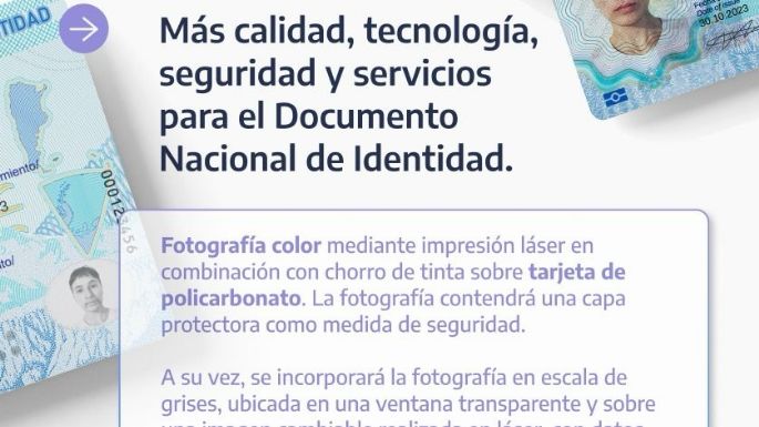 El Renaper lanzó el nuevo DNI con chip y código QR