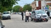 Otro choque entre moto y camioneta