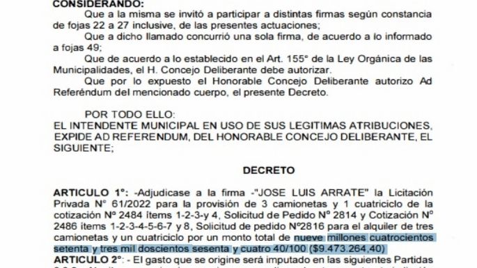 Nadie controla el gasto: La Muni paga 9,5 millones de pesos por el alquiler de camionetas en dos meses de verano