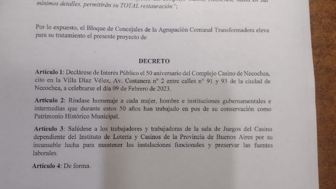 Convocan a un acto para cantarle el feliz cumpleaños al Complejo Casino abandonado por la Municipalidad