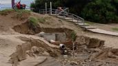 Playa de Quequén: Un desastre en el desagüe de La Hélice que taparon con arena