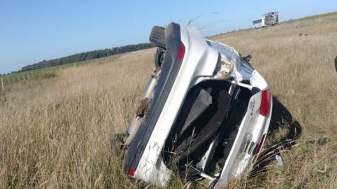 Dos personas resultaron heridas tras un vuelco en Ruta 3