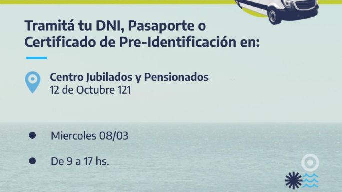 Operativo de documentación en San Cayetano: Pasaportes, cambio de género y DNI's a tramitar el miércoles 8-03