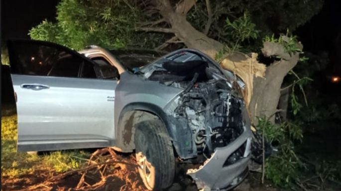 Una mujer terminó internada tras chocar de frente contra un árbol en Quequén