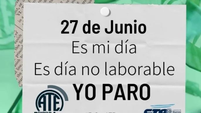 ATE anunció un paro para este martes y podrían suspenderse las clases en toda la Provincia