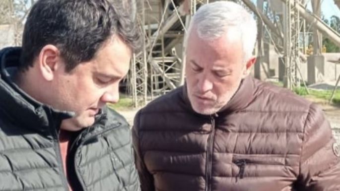 Migueles recorrió la planta hormigonera de San Cayetano y recibió el apoyo de Gargaglione en su candidatura