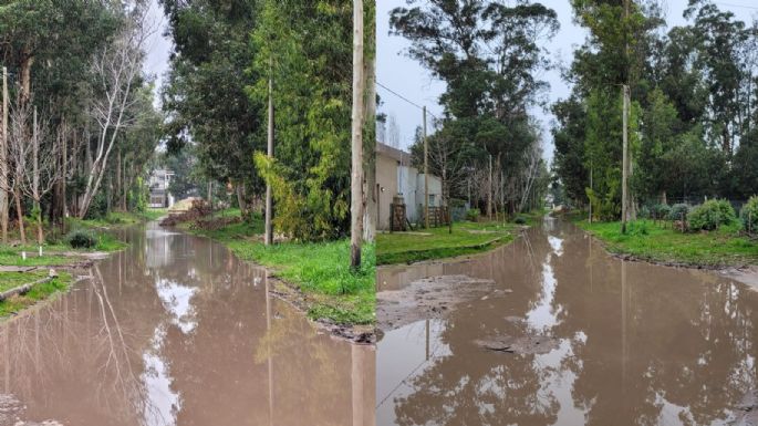 3 cuadras de calle anegadas en Barrio Parque: "Estoy por salir a pasear en una canoa"