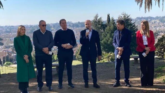 Migueles junto a Larreta y Santilli en el lanzamiento del programa “Los 100 Tandiles”