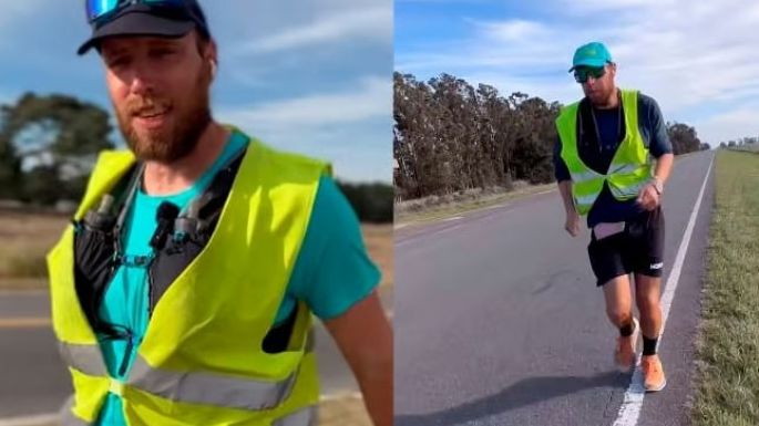 Timothy Franklin, el Forrest Gump australiano que corre para dar la vuelta al mundo pasó por Necochea