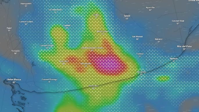 Se renueva el alerta por vientos fuertes y lluvias torrenciales para Necochea y la zona