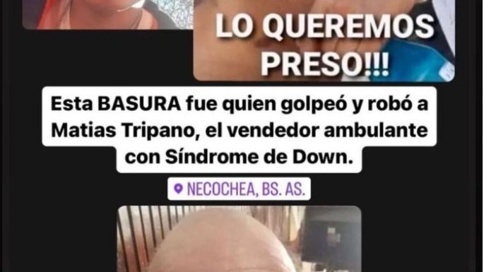 Acusan en redes sociales a un presunto sospechoso del robo a Matías Trípano