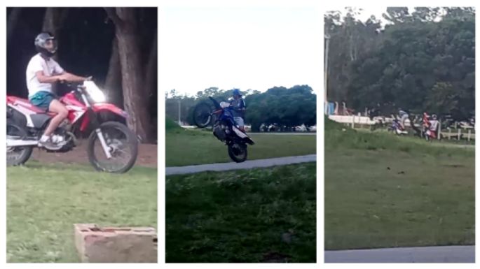 Video: Filmaron a motociclistas haciendo “willy” en el velódromo