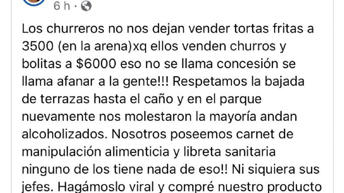 Churros a 6 mil pesos y tortas fritas a 3500: Competencia feroz y peleas entre vendedores ambulantes en Necochea