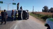 Volcó una traffic en la rotonda de Ruta 228 y 86: Dos heridos