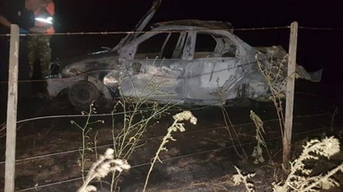 Tragedia en Ruta 3: Dos personas murieron tras el vuelco e incendio de un auto