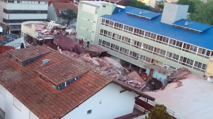 Derrumbe en Villa Gesell: Encontraron a un jubilado sin vida entre los escombros del hotel