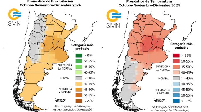 El SMN anticipa un trimestre con lluvias inferiores y temperaturas elevadas en la Provincia