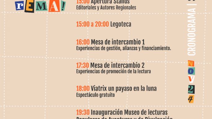 Comienza el 6° Festival Regional del Libro y las Lecturas Populares “Rema que Rema”