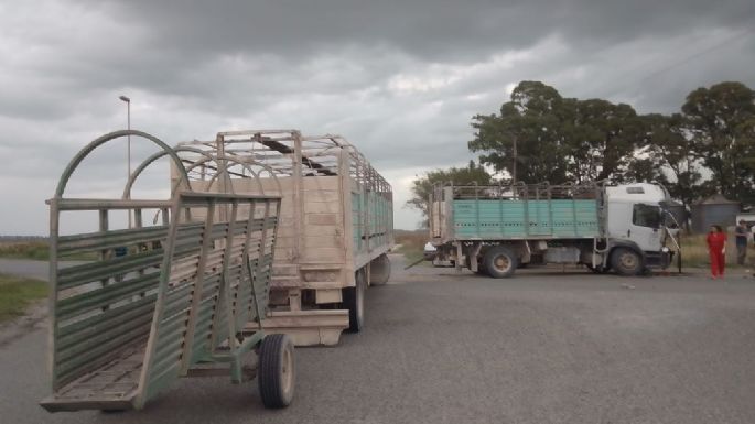 Violento choque entre dos camiones en la Ruta 86: Ambos choferes resultaron heridos