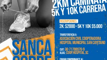 "Sanca Corre": Maraton en San Cayetano a beneficio de su hospital