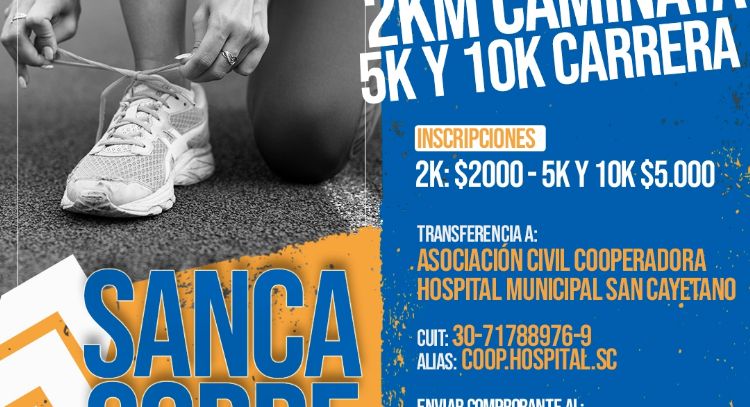 "Sanca Corre": Maraton en San Cayetano a beneficio de su hospital