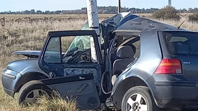 Despiste fatal en la Ruta 3: Un hombre murió y tres personas terminaron heridas cerca de Benito Juárez