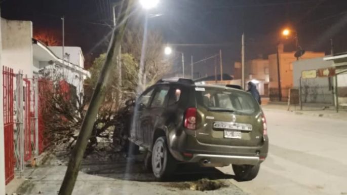 Una conductora perdió el control de su camioneta y destrozó árboles y una reja