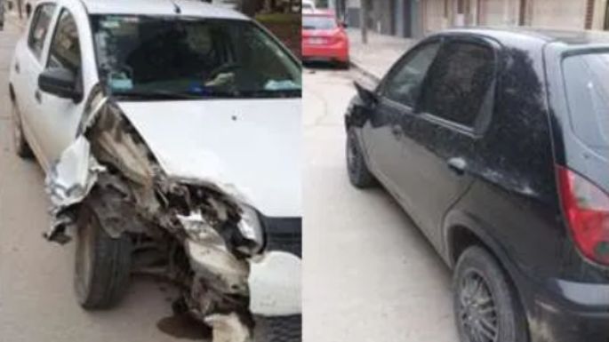 Madrugada accidentada: Un joven al volante chocó con autos estacionados