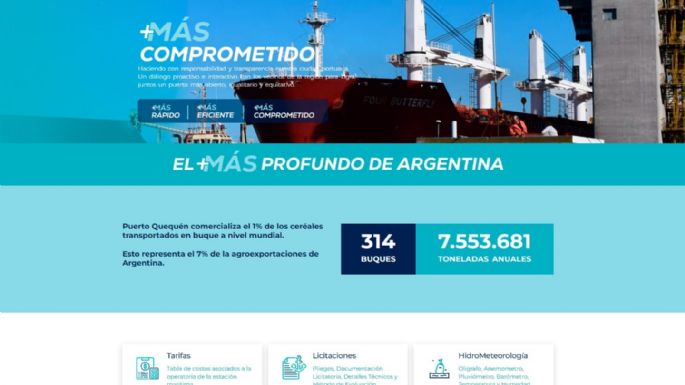 Puerto Quequén presenta su nuevo sitio web oficial